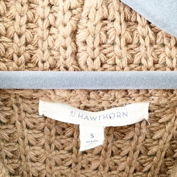 41 Hawthorn brown chunky knit open front cardigan sweater - Small - Picture 3 of 7